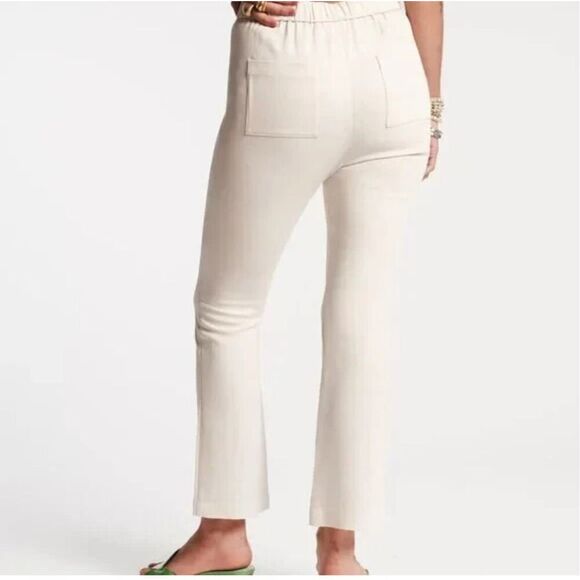 NWT Frances Valentine White Quincy Stretch Pull On Cropped Trouser Pants Size XS - Picture 5 of 10